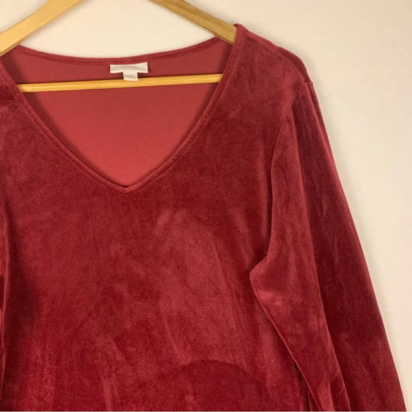 J. Jill PureJill Burgundy Red Velvet Tunic - Picture 4 of 5